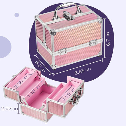 Glitter Pink 4 Tier Makeup Storage Case