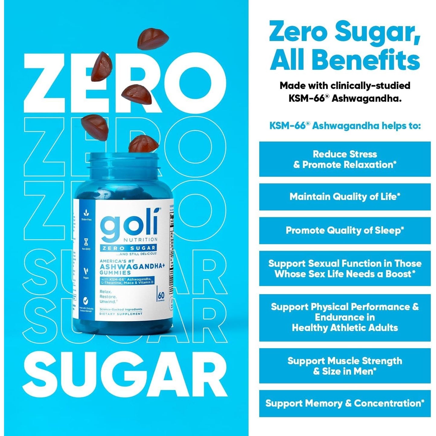 Sugar Free Ashwagandha Gummies for Stress Relief