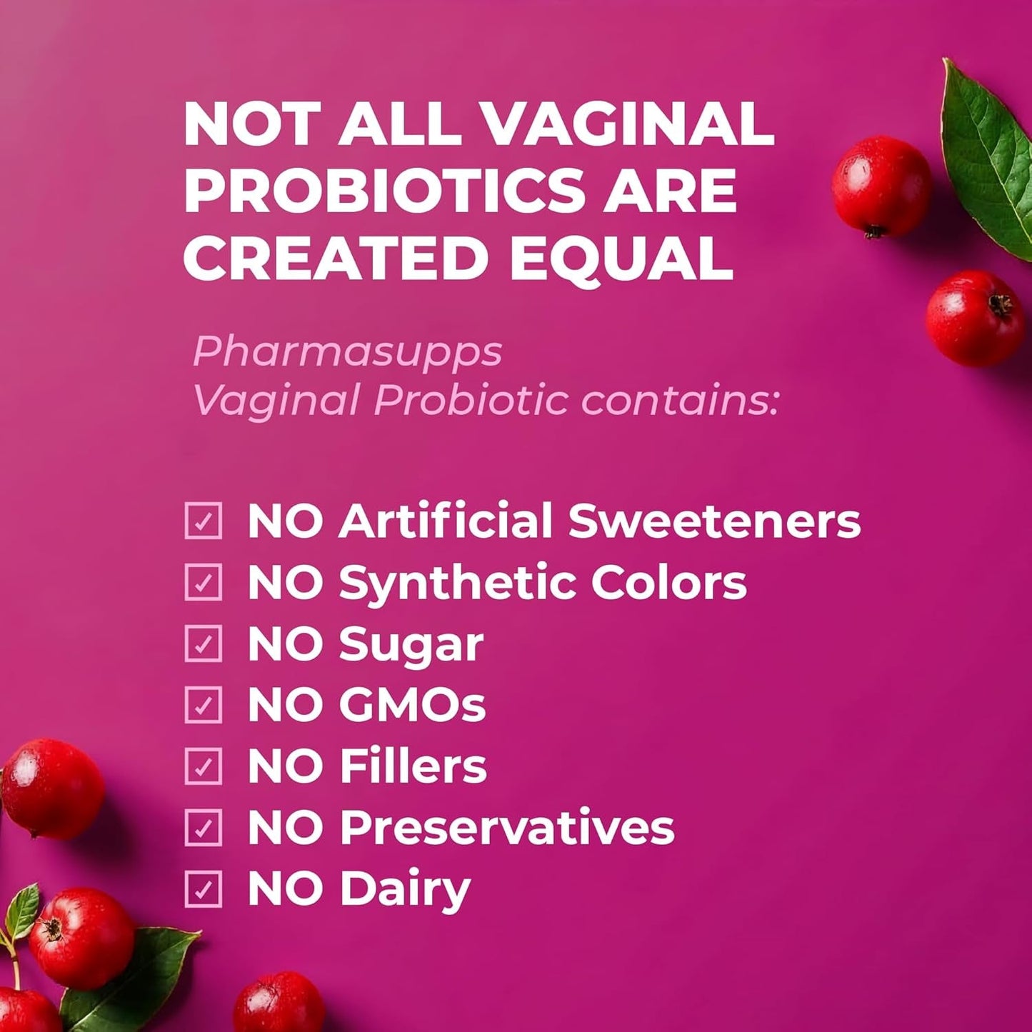 Natural Vaginal Health Probiotics 50B CFU + Cranberry