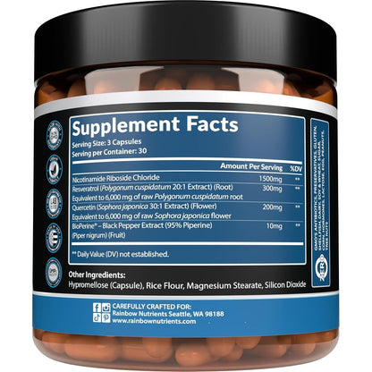 Premium NAD+ Supplement - 90 Capsules | Anti Aging Energy Booster
