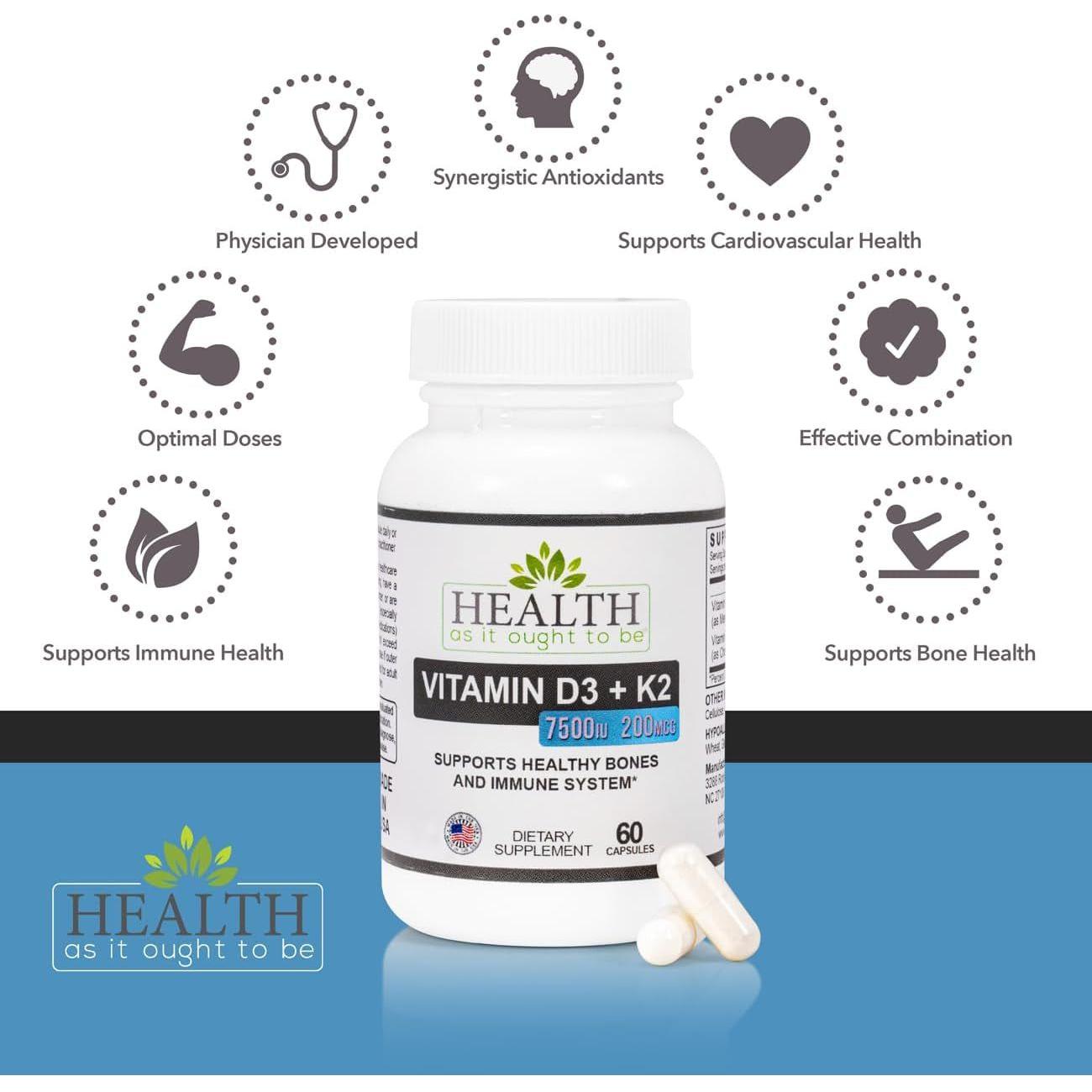 Premium Vitamin D3 & K2 Tablets for Bone Health