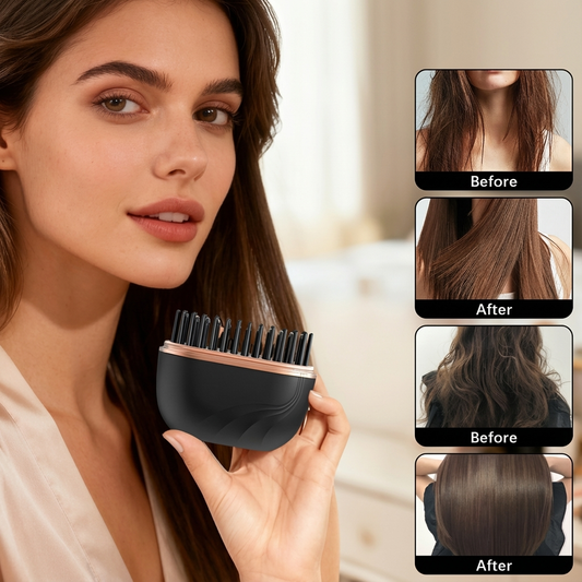 Mini Wireless Hair Straightening Comb – Anti-Scald, Fast Heating & Portable Smoother