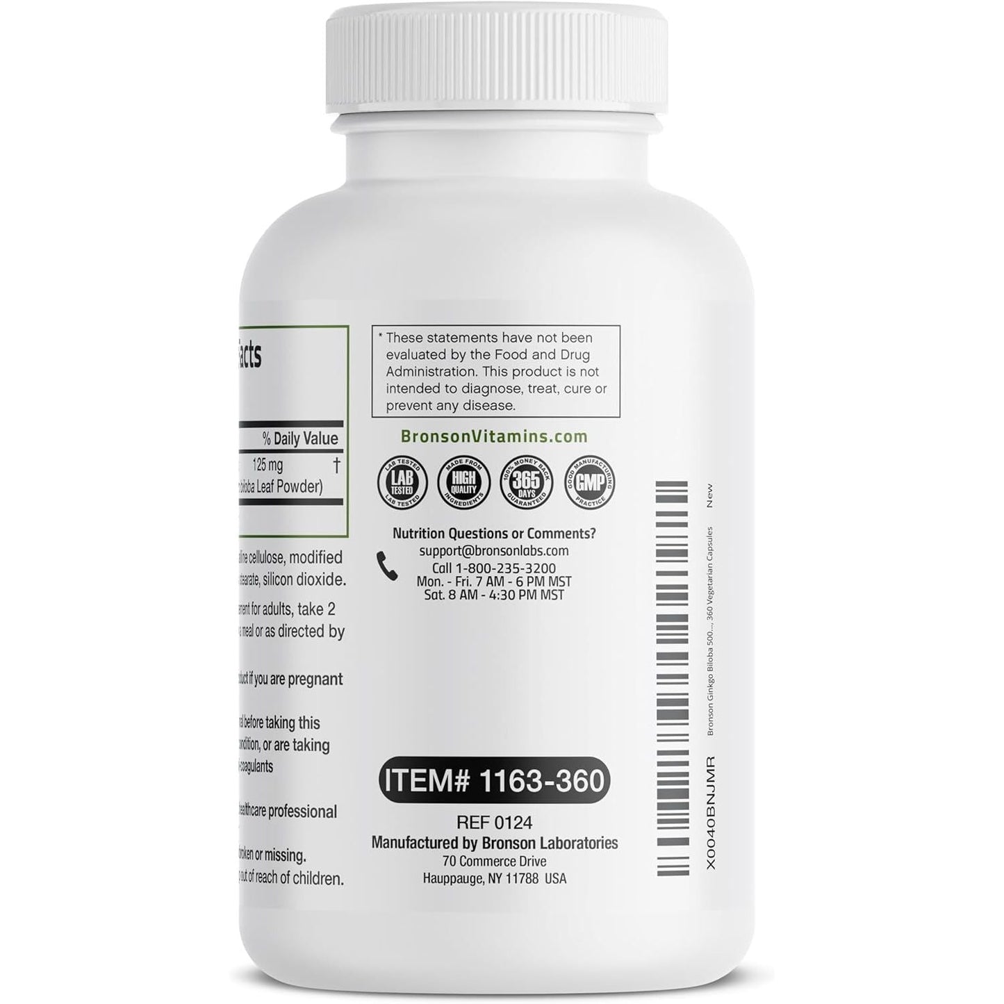 Powerful Ginkgo Biloba Brain Supplement 360 Veg Caps