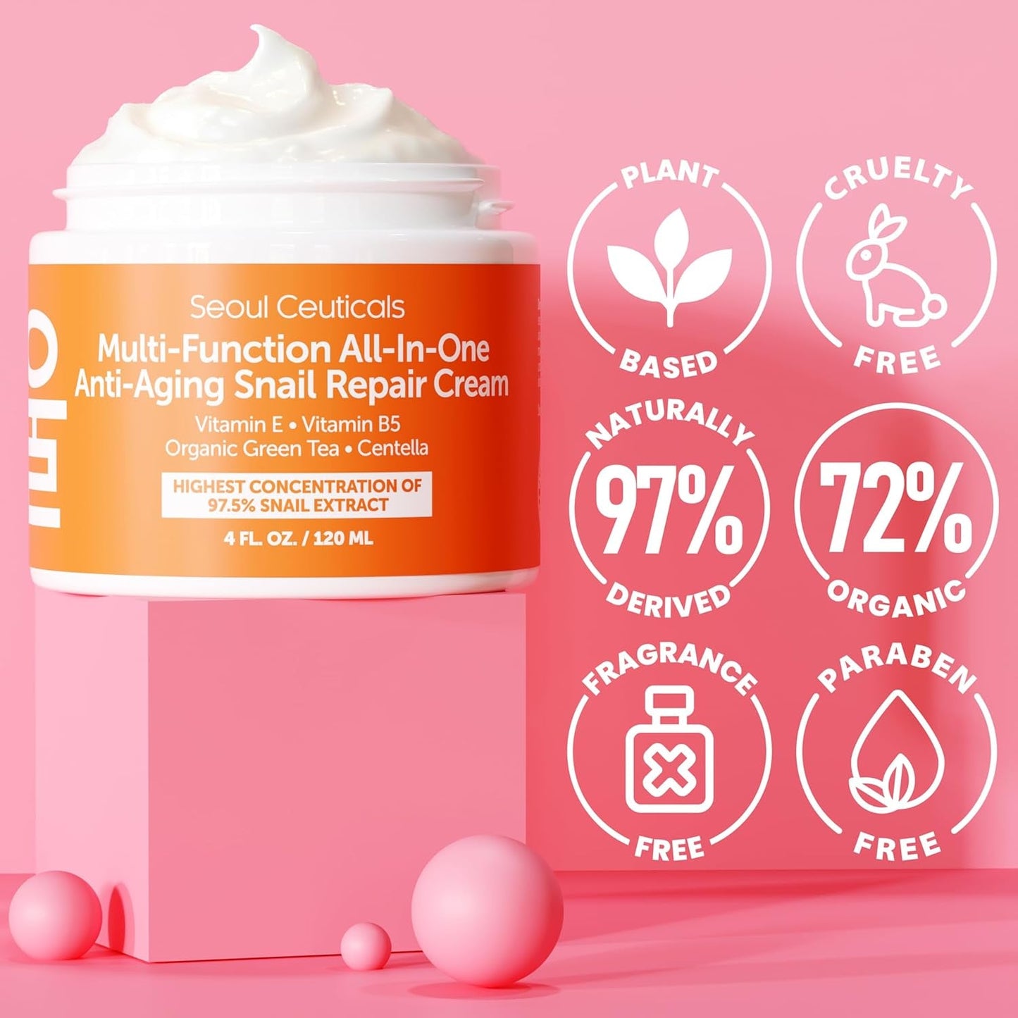 Natural Snail Moisturizing Cream 120ml Healthy Skin