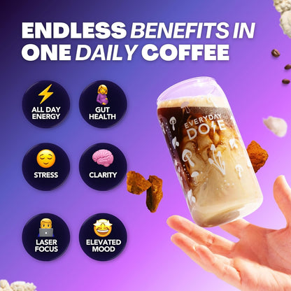 Daily Boost Coffee - 30 Servings | Coffee with Protein, Mushrooms & Collagen