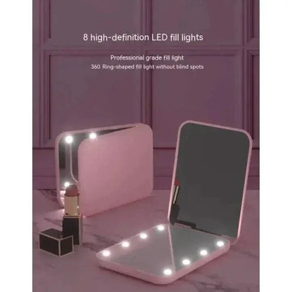 Compact LED Travel Makeup Mirror