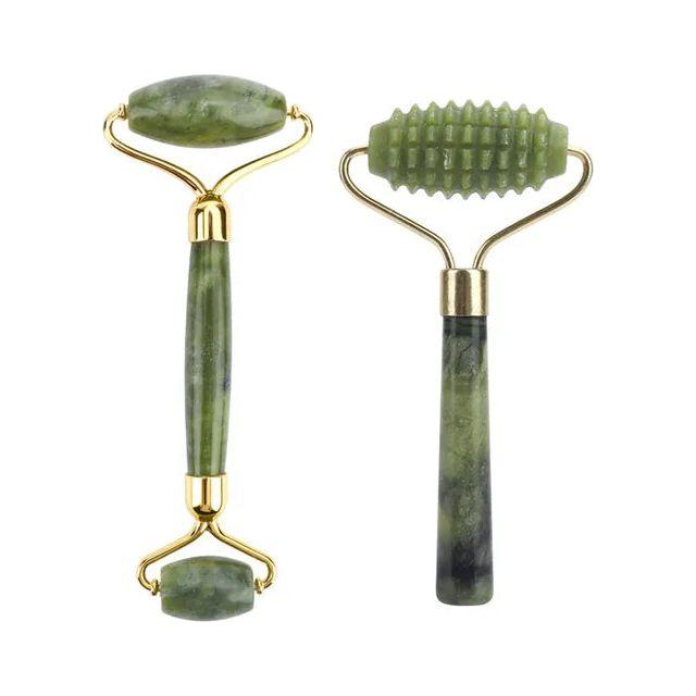Natural Face Roller Massager Kit with Jade Stone Tool