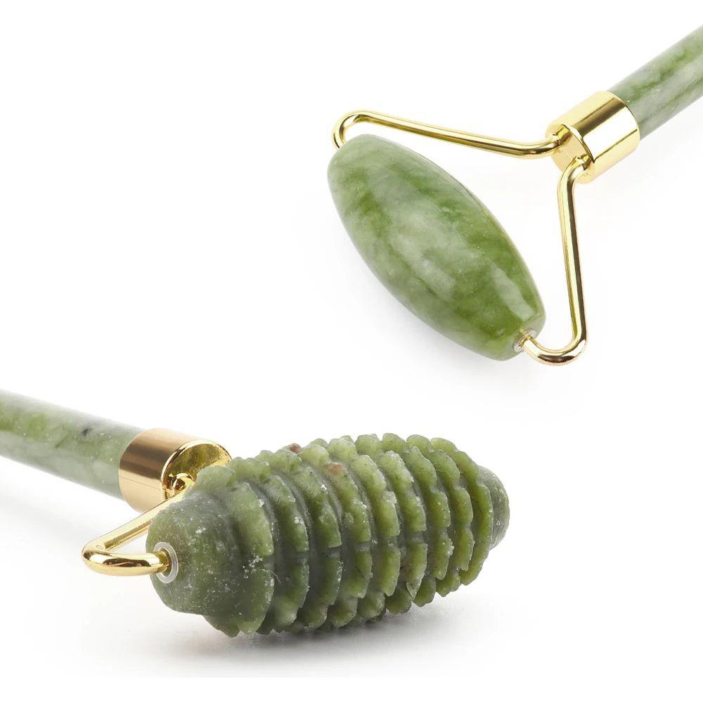 Natural Face Roller Massager Kit with Jade Stone Tool
