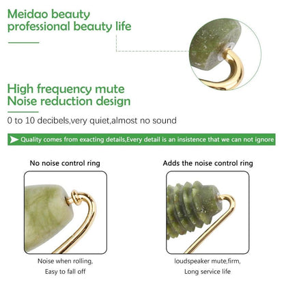 Natural Face Roller Massager Kit with Jade Stone Tool