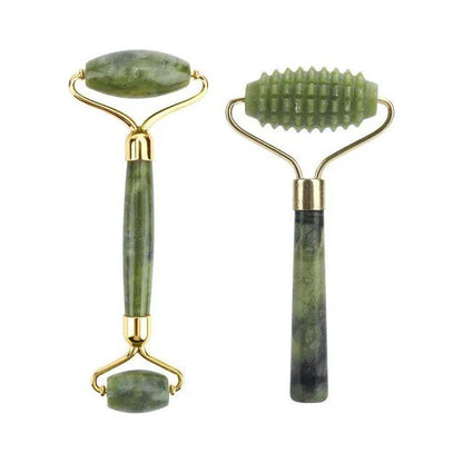 Natural Face Roller Massager Kit with Jade Stone Tool