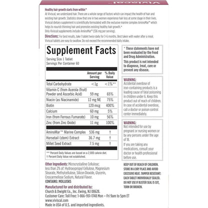 Natural Hair Growth Vitamin Supplement Tablets