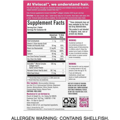 Natural Hair Growth Vitamin Supplement Tablets
