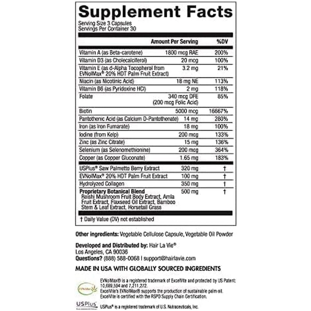 Natural Hair Growth Supplements with Biotin and Collagen