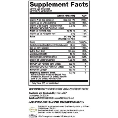 Natural Hair Growth Supplements with Biotin and Collagen