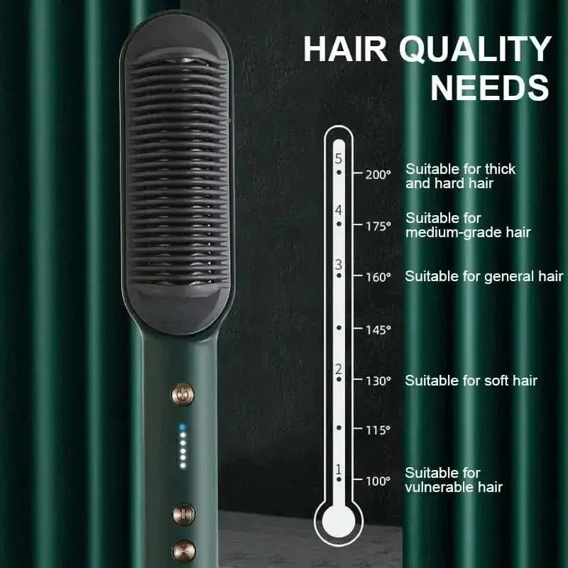 Easy Straight Hair Brush with Adjustable Heat Setting