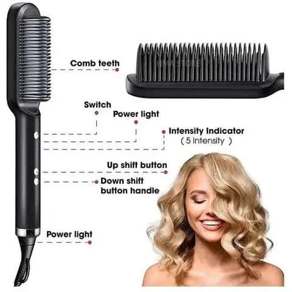 Easy Straight Hair Brush with Adjustable Heat Setting