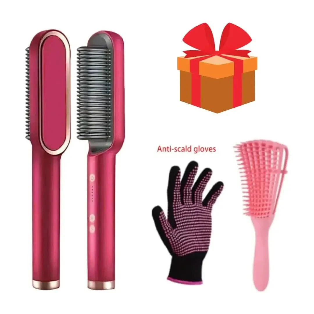 Easy Straight Hair Brush with Adjustable Heat Setting