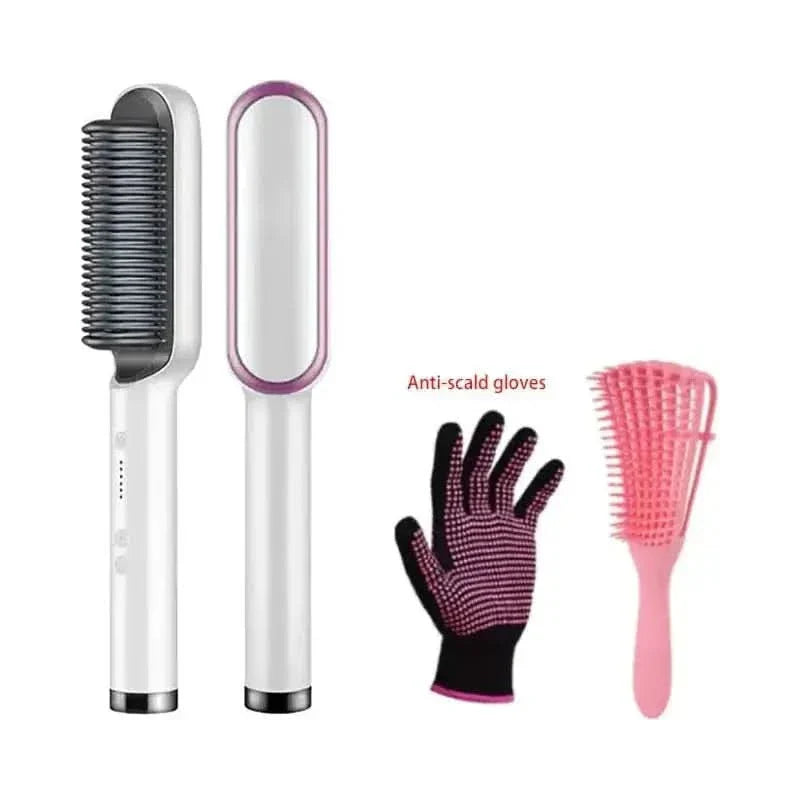 Easy Straight Hair Brush with Adjustable Heat Setting