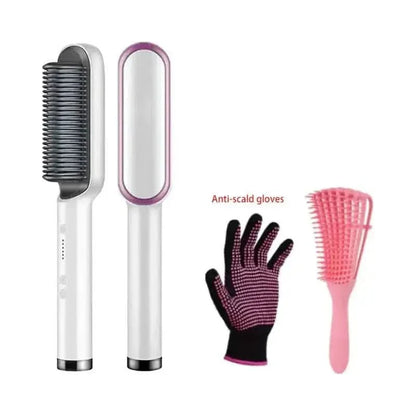 Easy Straight Hair Brush with Adjustable Heat Setting