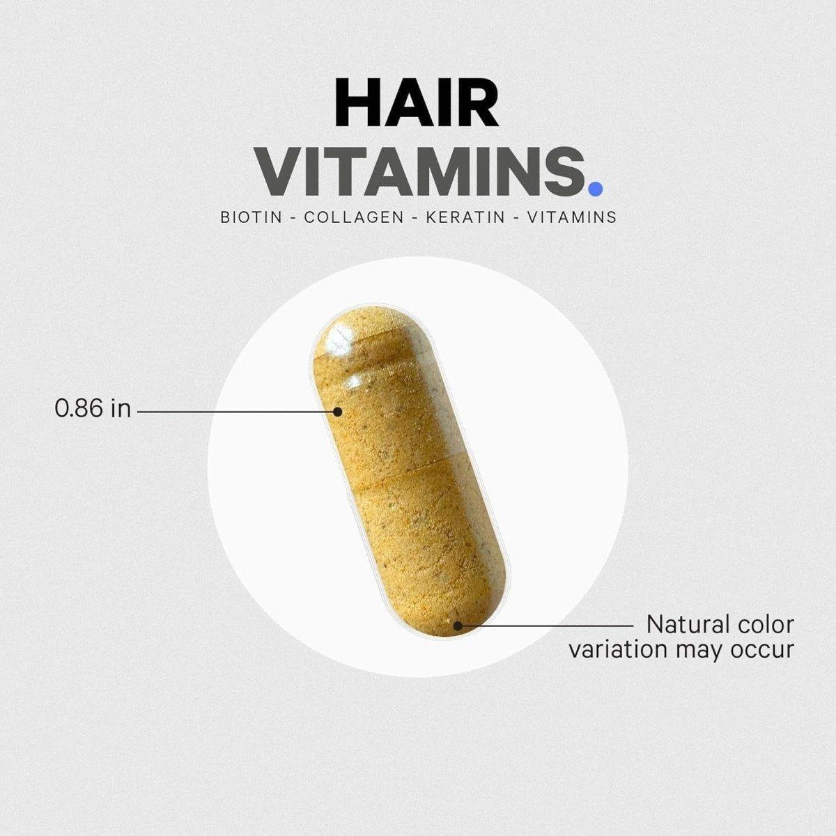 Natural Hair Growth Supplements with Biotin and Collagen