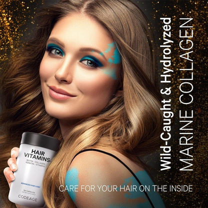 Natural Hair Growth Supplements with Biotin and Collagen
