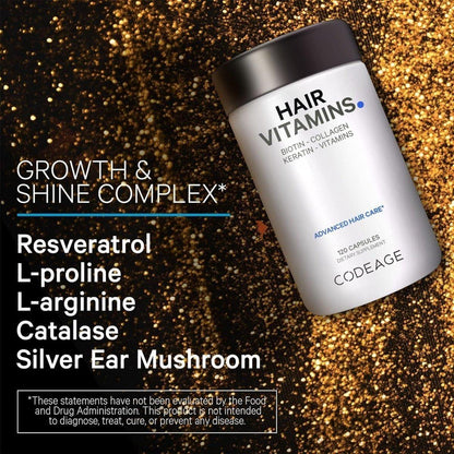 Natural Hair Growth Supplements with Biotin and Collagen