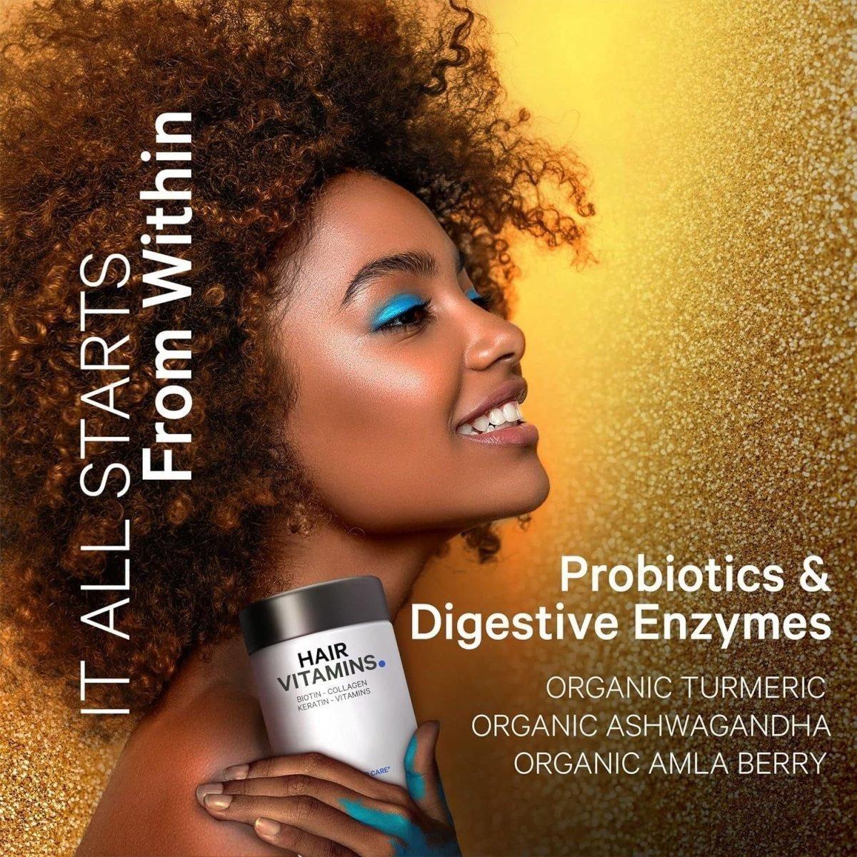 Natural Hair Growth Supplements with Biotin and Collagen