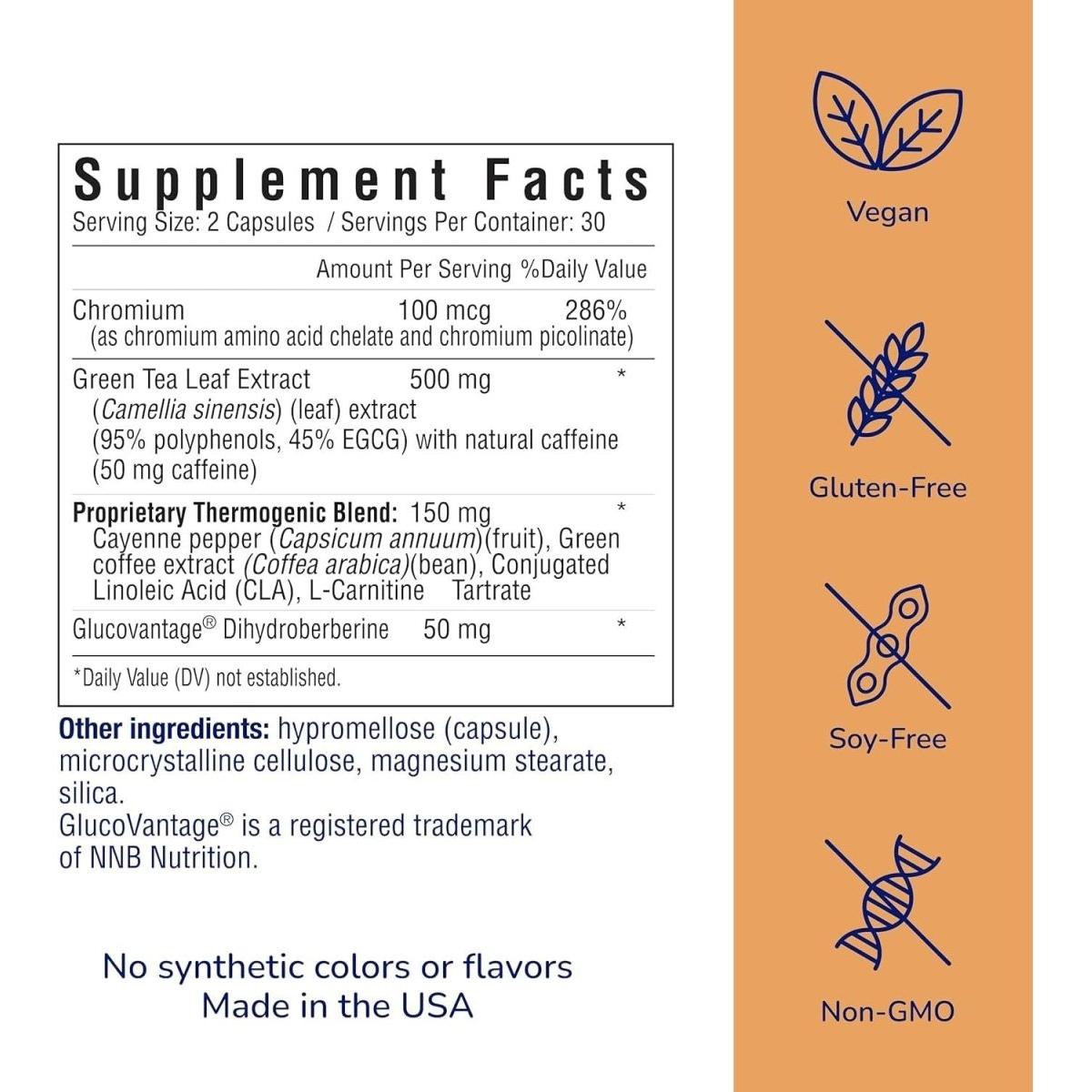 Fast Metabolism Booster Dietary Supplement - 60 Capsules