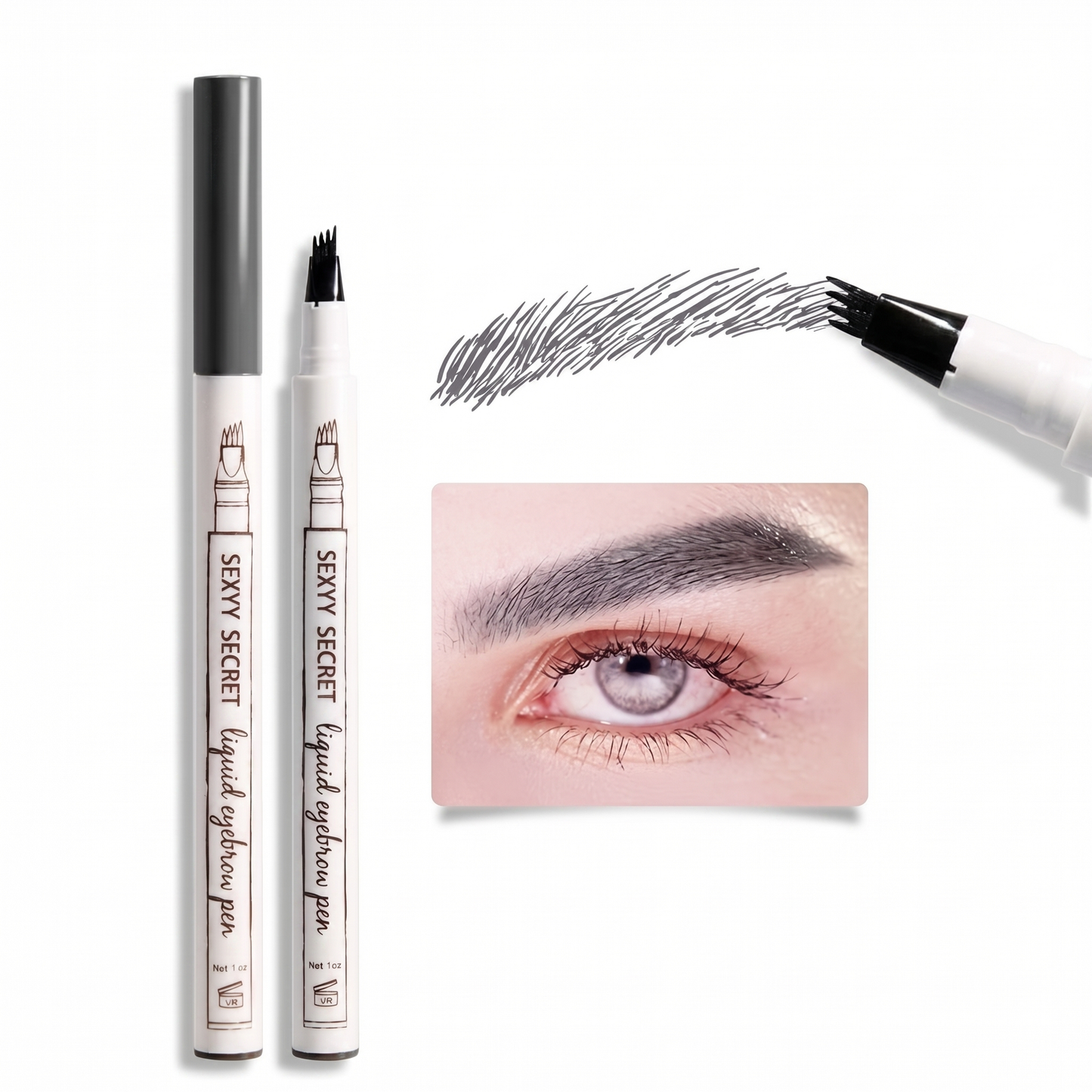 Waterproof 4 Fork Eyebrow Liquid Brow Pencil