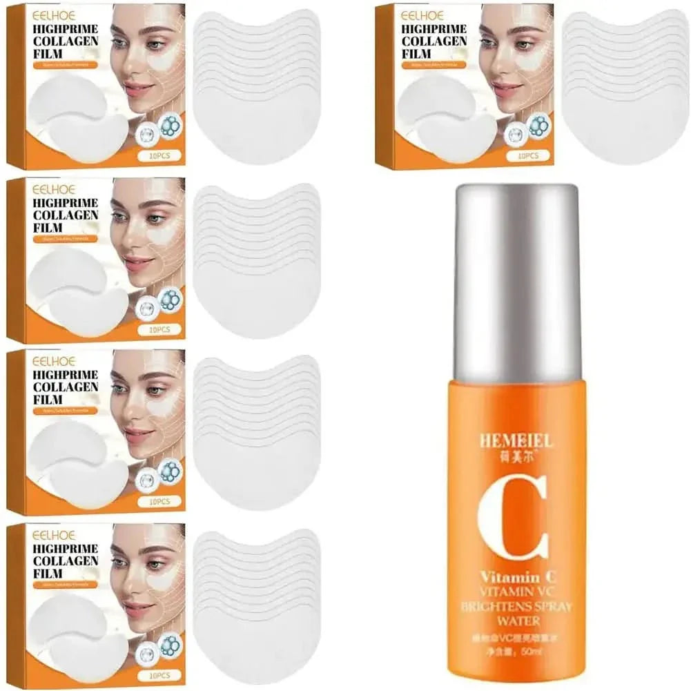 Anti Aging Collagen Face Mask Set with Patches and Spray