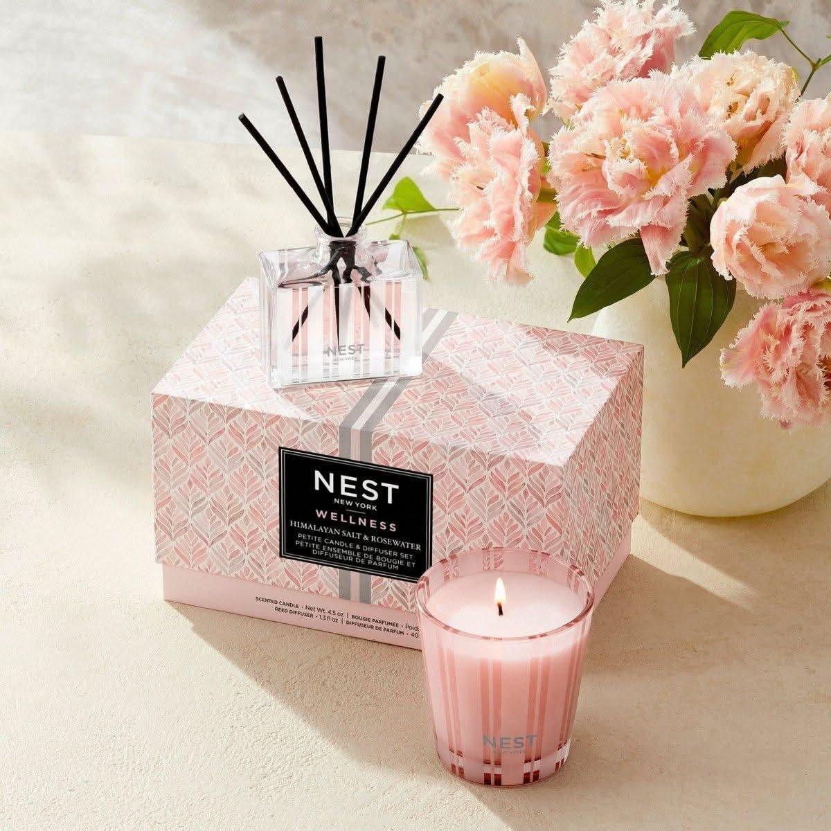 Small Pink Himalayan Salt Candle and Diffuser Gift Set