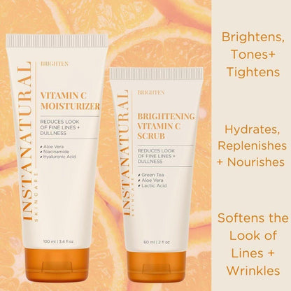 Natural Vitamin C Face Cream & Exfoliating Scrub Set