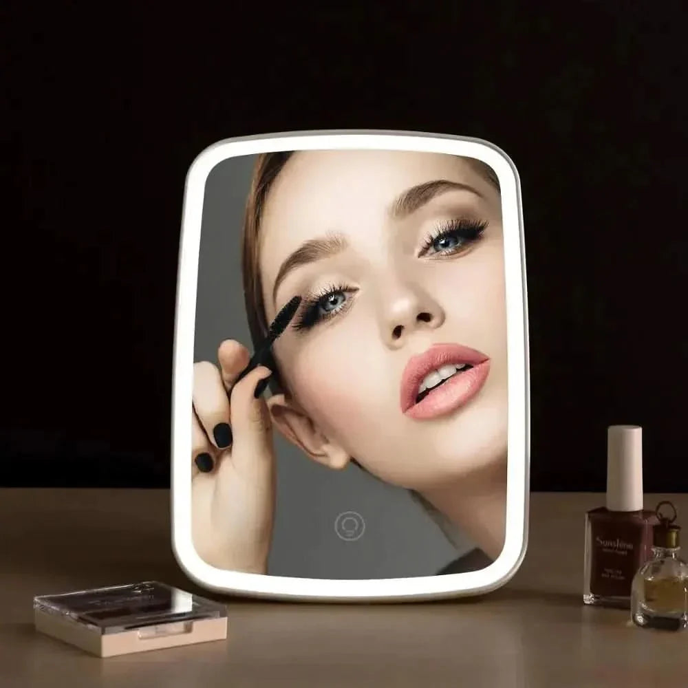 Compact Rechargeable Makeup Mirror with LED Light - Mycosmeticslondon