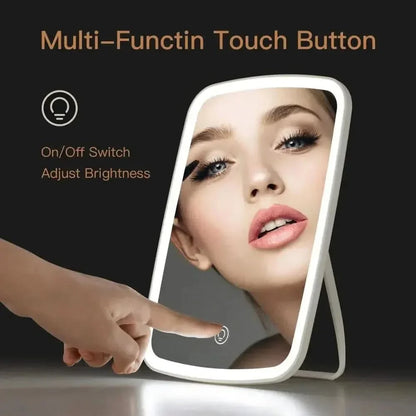 Compact Rechargeable Makeup Mirror with LED Light