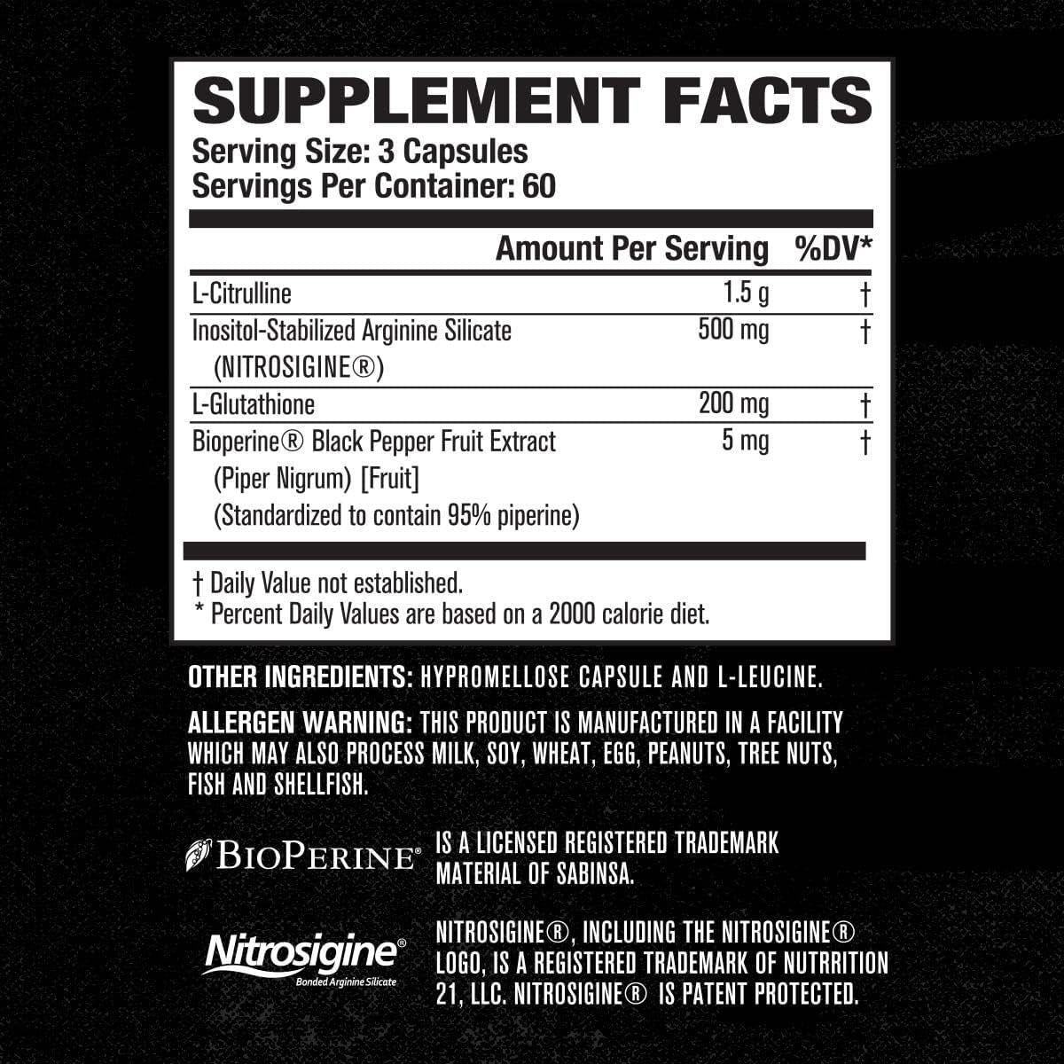Strong Nitric Oxide Booster for Men 180 Capsules