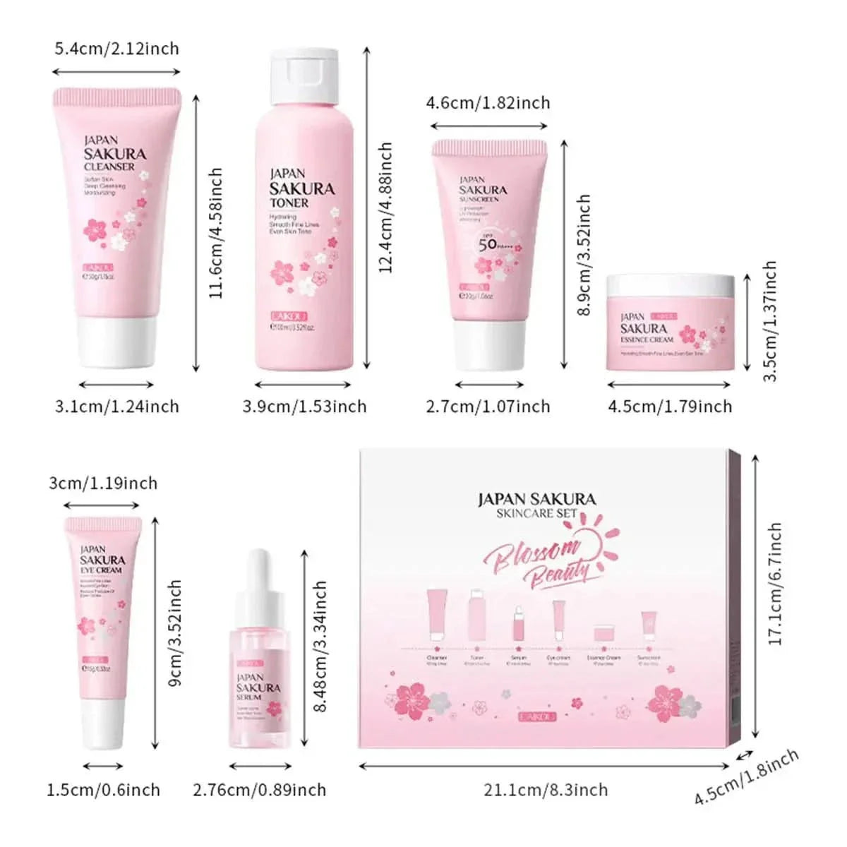 Natural Japanese Skin Care Kit - 6 Piece Glow Set