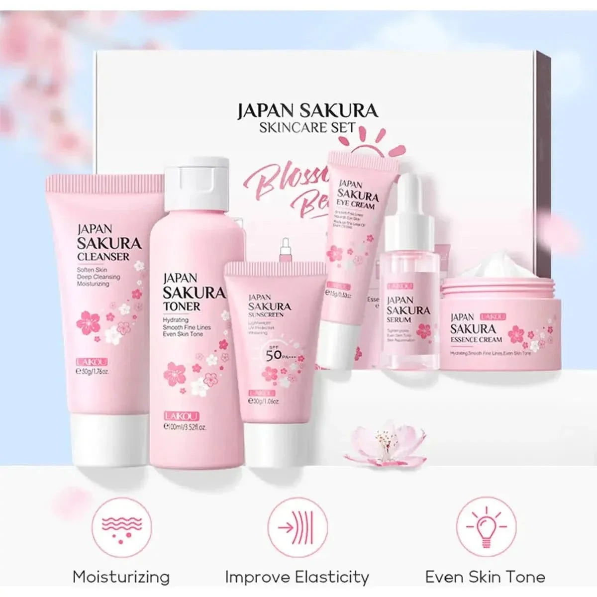 Natural Japanese Skin Care Kit - 6 Piece Glow Set - Mycosmeticslondon
