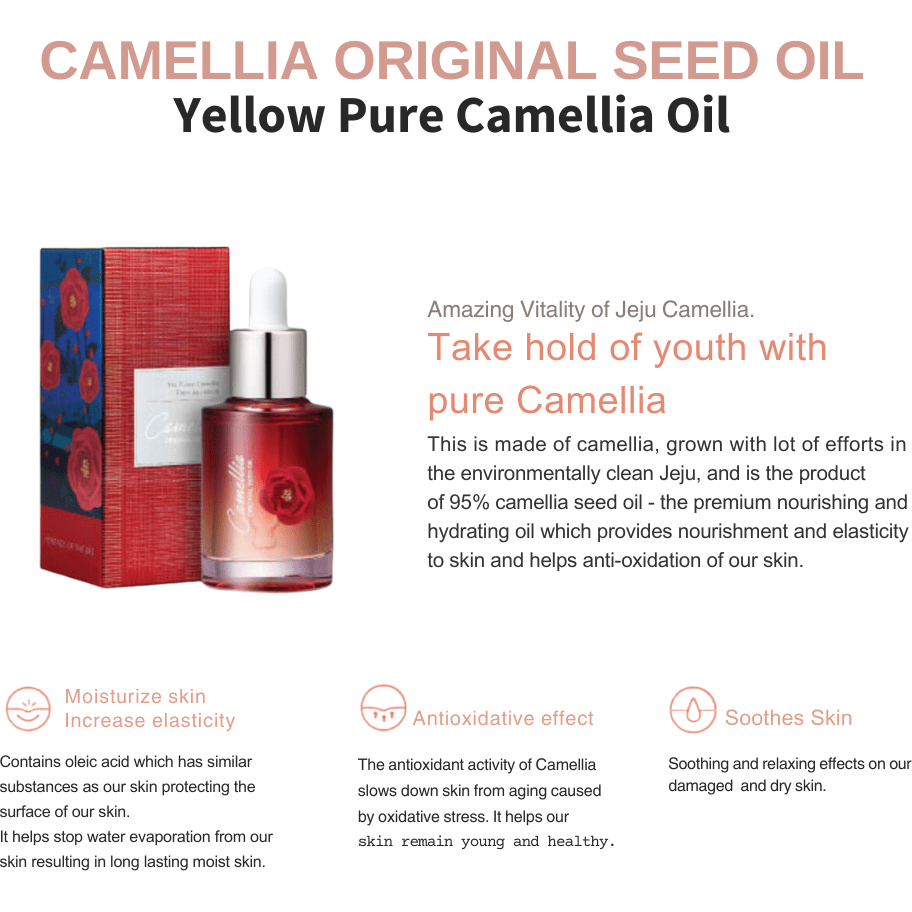Natural Camellia Oil 30ml - 95% Pure for Glowing Skin