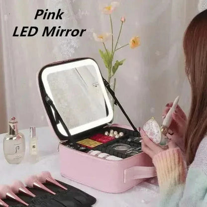 Compact LED Travel Makeup Bag