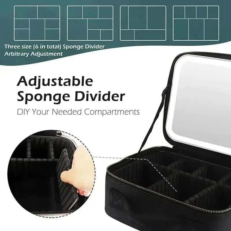 Compact LED Travel Makeup Bag