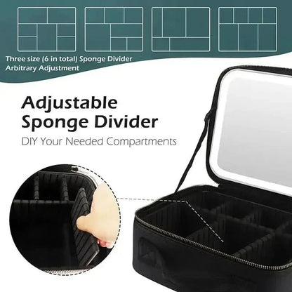 Compact LED Travel Makeup Bag