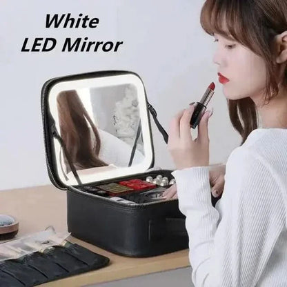 Compact LED Travel Makeup Bag