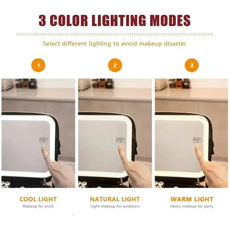 Compact LED Travel Makeup Bag