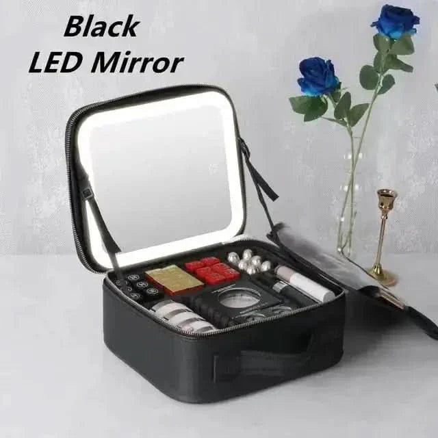 Compact LED Travel Makeup Bag