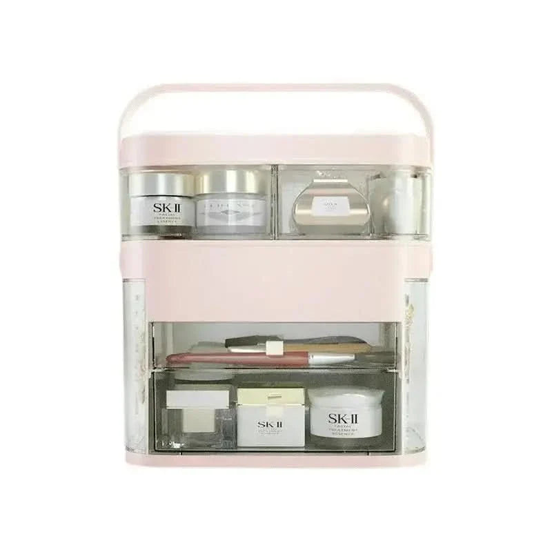 Illuminated Vanity Makeup Mirror Organizer
