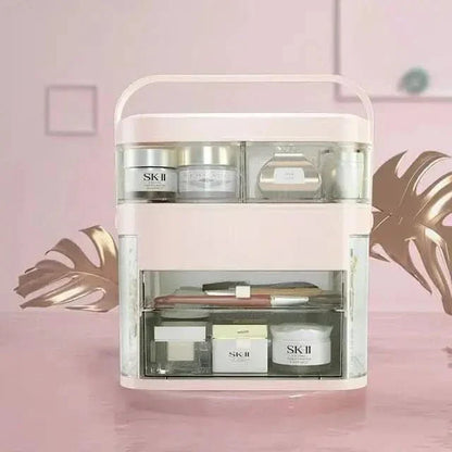 Illuminated Vanity Makeup Mirror Organizer