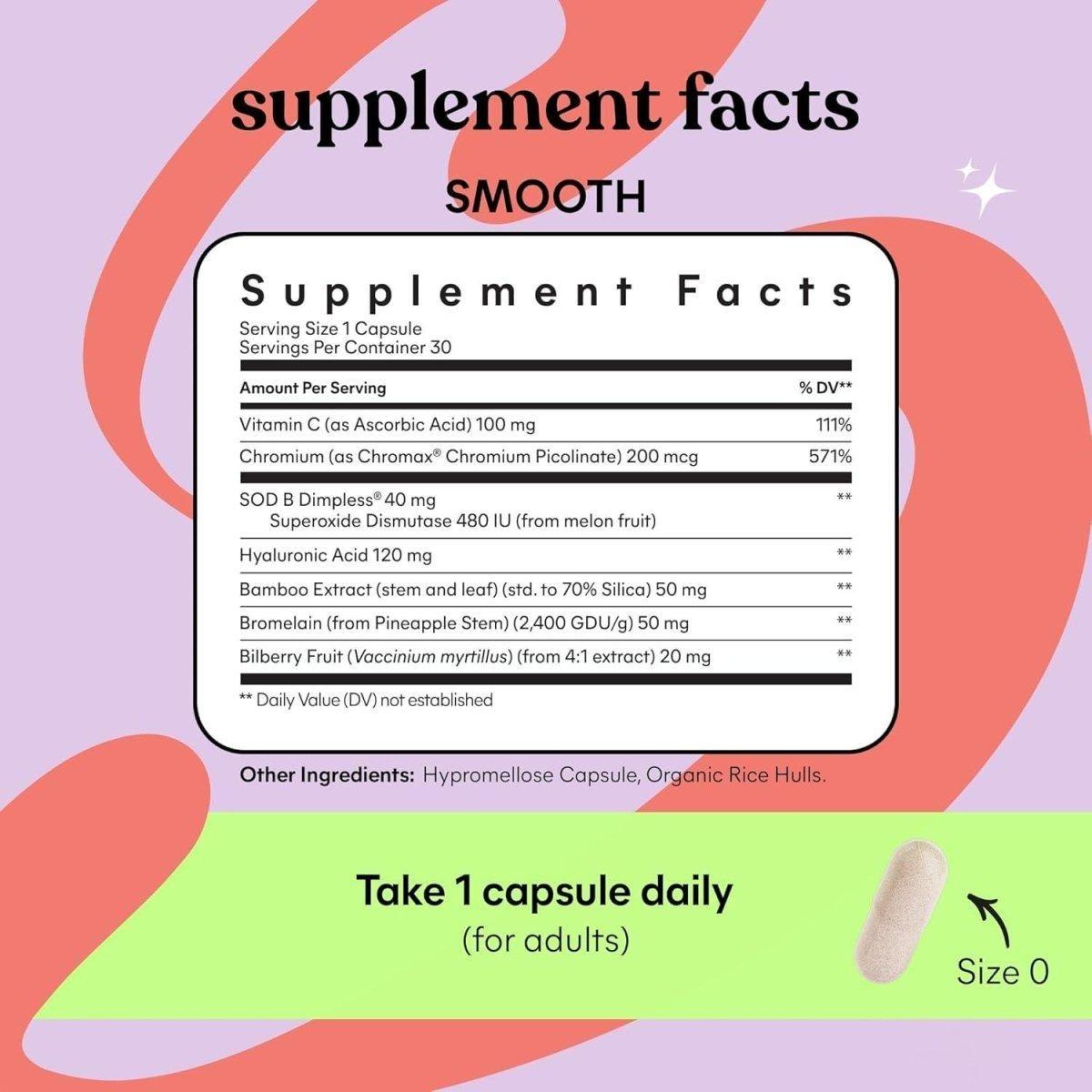 Natural Cellulite Reducing Vitamin Capsules 30 Count