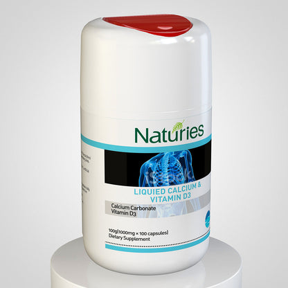 Pure Calcium & Vitamin D3 Supplement - 100 Capsules