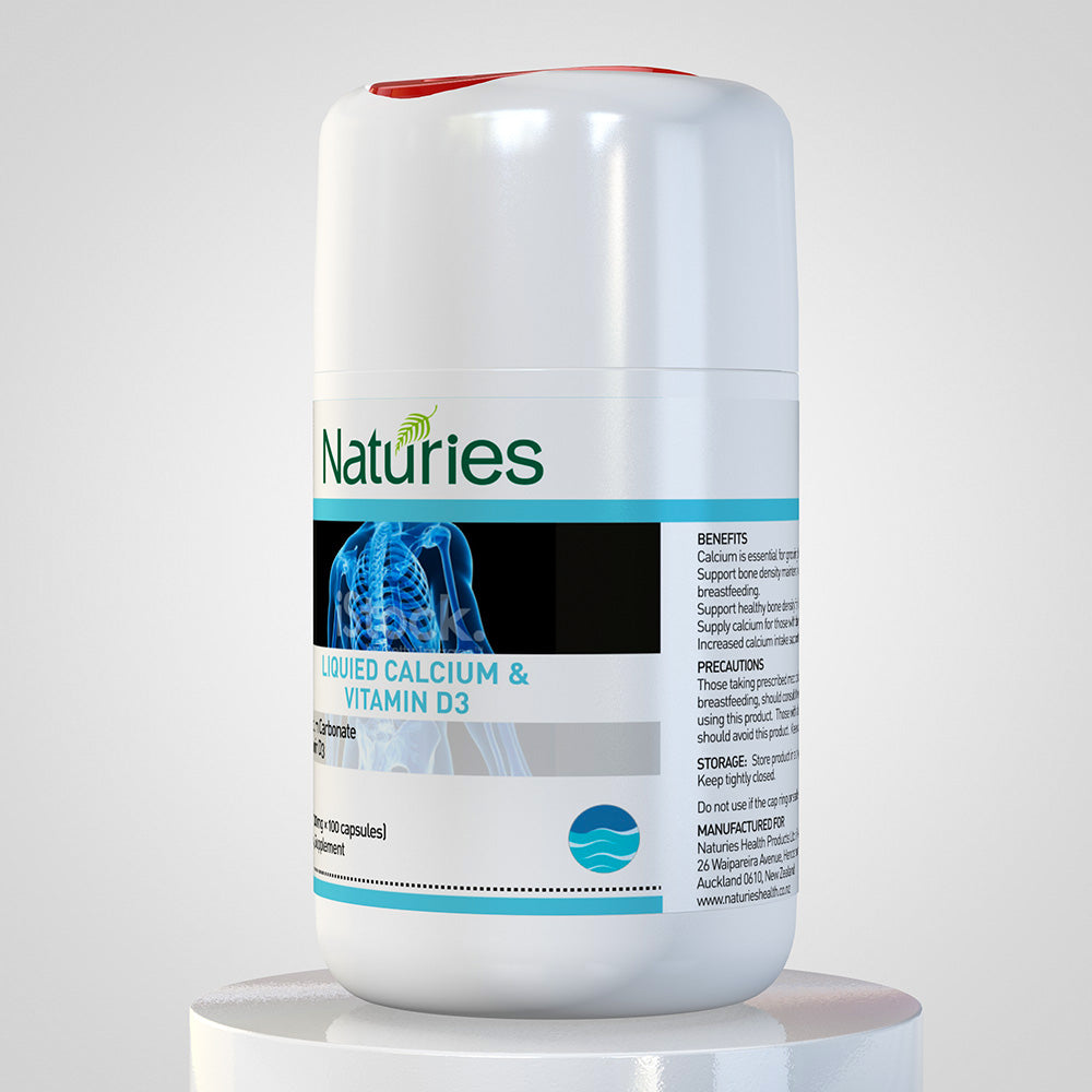 Pure Calcium & Vitamin D3 Supplement - 100 Capsules - Mycosmeticslondon