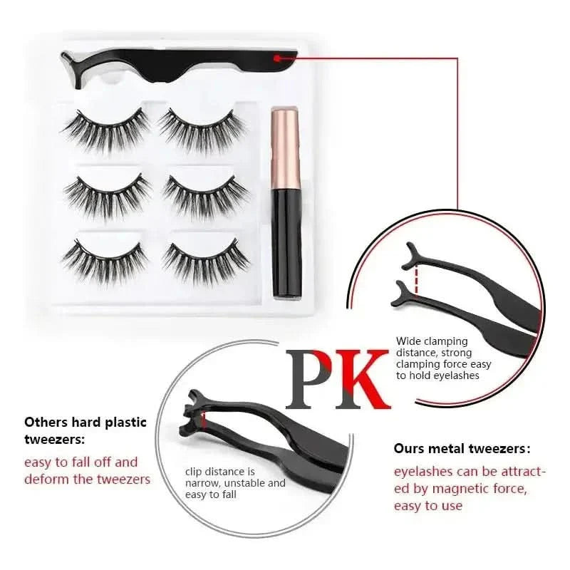 Easy Apply Magnetic Lashes Kit with Waterproof Liner